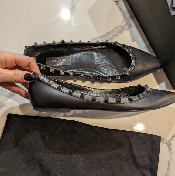 $690 DIRECT Authentic Valentino Rockstud Spike SO Black flats size 40 - Picture 7 of 12